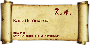 Kaszik Andrea névjegykártya